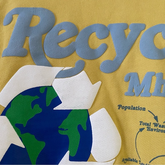 Madhappy Earth Day 2022  Fleece Crewneck, Yellow, size S - Picture 4 of 6